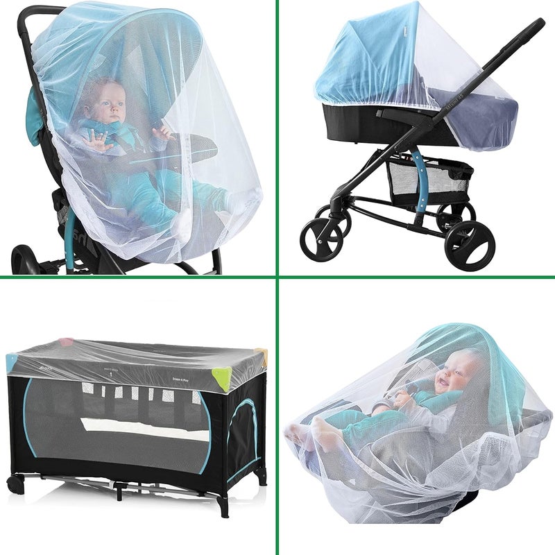 Universal Backpackers Baby Mosquito Net for Stroller, Car Seat & Bassinet – Premium Infant Bug Netting for Jogger, Carrier & Pack N Play – Toddler Canopy & Gift Packaging White - Image 1